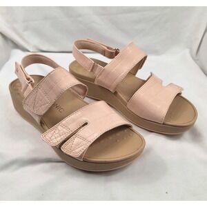Vionic Roma Pacific Pink Sandals Shoes Slingback Orthotic Platform Wedge Size 9